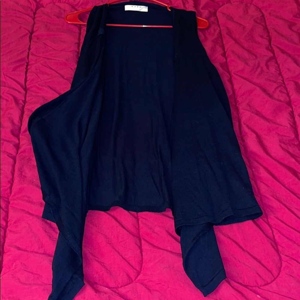 Blue Sleeveless Overcoat